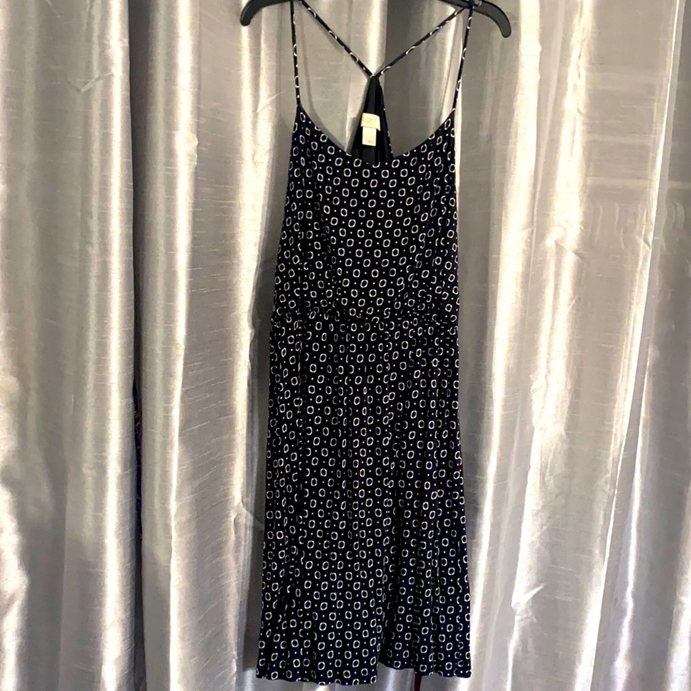 Loft black circle pattern dress